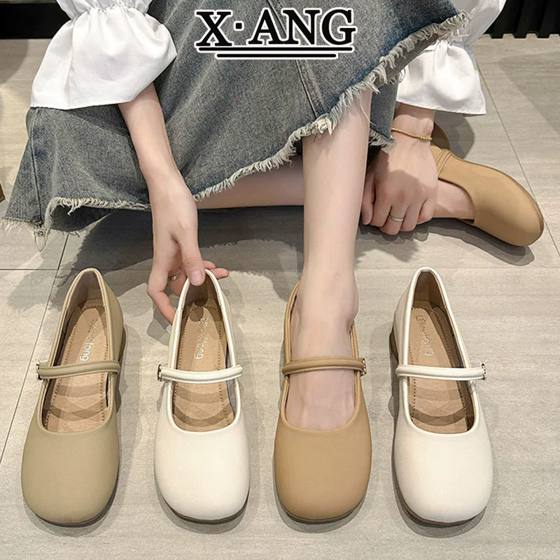 Летние женские туфли на мягкой подошве с неглубоким горлышком и юбкой, весна-осень 2022, новые туфли Мэри Джейн на толстом каблуке, бабушкины туфли из натуральной кожи