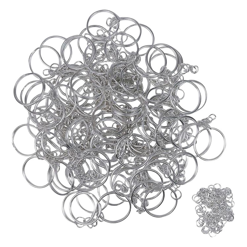 Cross-border diy jewelry accessories key ring with extended chain open ring single ring key chain bag pendant