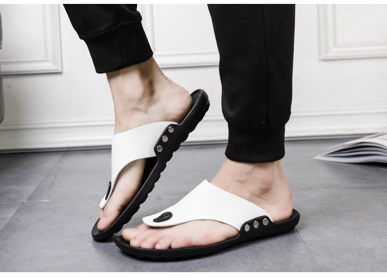 Männer Thongs Sandalen Clip Toe Sandalen Koreanesch Moud Summer Flaach Strand Flip Flops_voghion.com