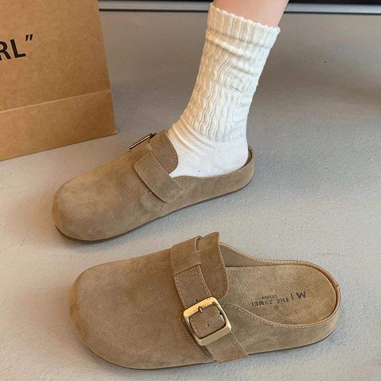 Birkenstock Half Slippers for Women Spring and Summer 2025 New Outer Wear Half Toe Slippers Autumn Sandals French Thick-Soled Birkenstock Shoes