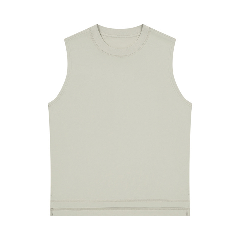 Chaleco de camiseta de algodón puro sin mangas, inyección digital directa sin sentido, estampado en caliente, bordado, deportes, fitness, ocio, deportes