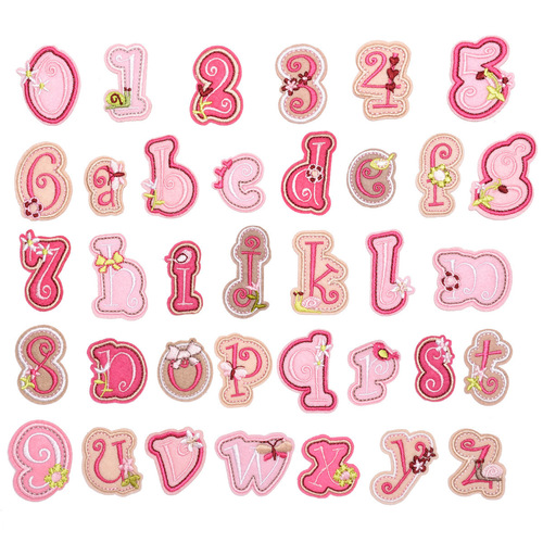 Manufacturer supplies 26 English alphabet cloth patches, 0-9 number cartoon cloth patches, clothing patches and embroidery wholesale