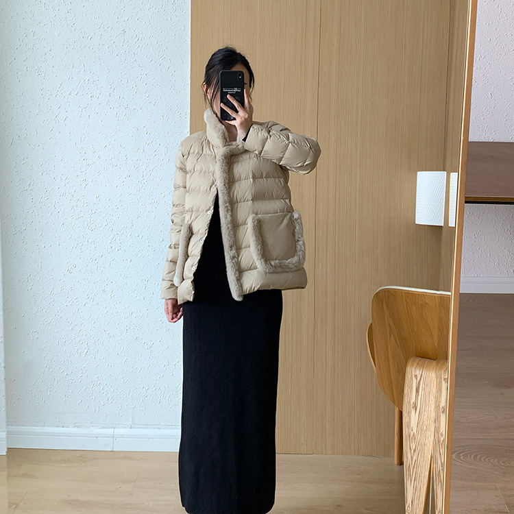 Women's Clothing Seto fur splicing short high end down jacket for women light and thin style atmospheric and elegant new Chinese style new winter_ipsvogv.com