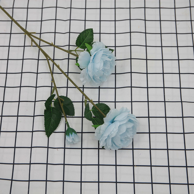 Fábrica al por mayor de flores de peonía europea 3 flores de simulación en casa decoración de boda flores falsas peonía de tres cabezas