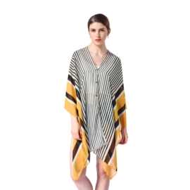 珍珠钉扣披肩雪纺防晒衣印花沙滩罩衣外贸跨境电商一件代发空调巾