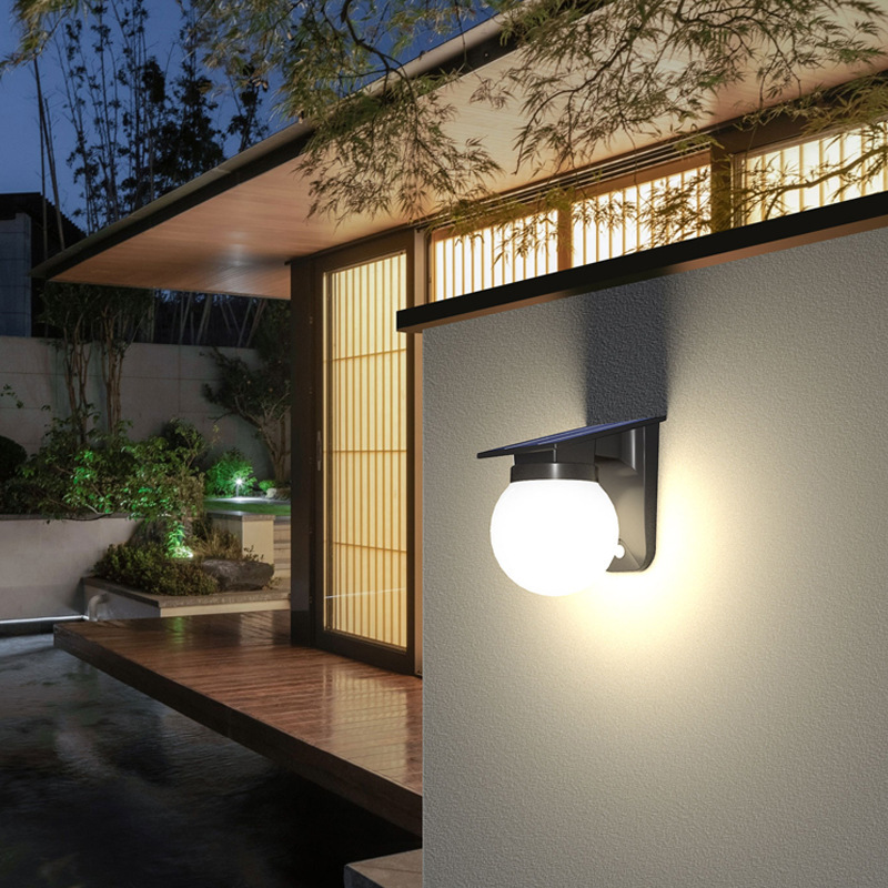 New cross-border solar outdoor wall lamp balcony lamp entrance door led atmosphere courtyard garden waterproof wall lamp