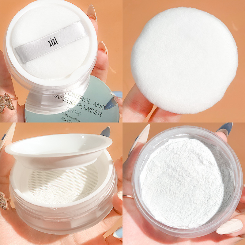 Xixi Delicate and Clear Whitening Powder Soft Focus Matte Mist Concealer Whitening Waterproof Long-Lasting Setting Powder