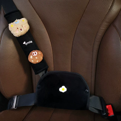 Shoulder Protector, Cute Cartoon – Seat belt shoulder pad - velvet-shield-cookie-bear-velvet-style-universal