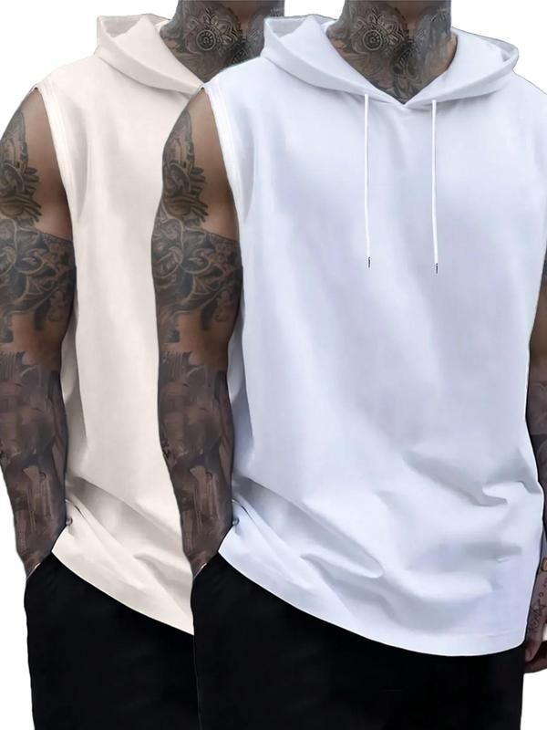 H 53596 Sleeveless Hooded Vest Men's Fitness Men's Sleeveless Vest
