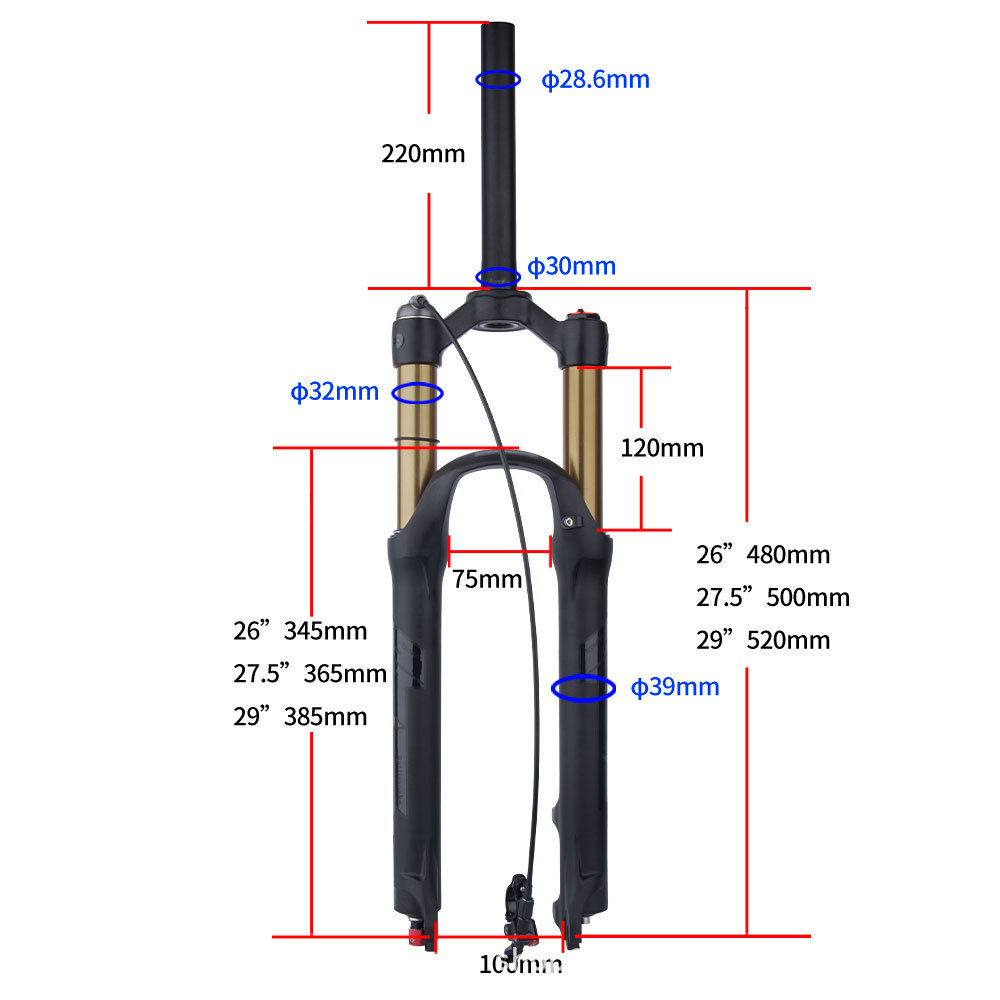 Viaron bicicleta de montaña de presión de aire horquilla delantera 26 27.5 29-pulgadas amortiguación tortuga conejo ajustable horquilla de aire amortiguación horquilla delantera