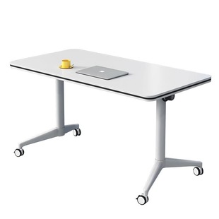 Folding Conference Table and Chair Combination, Movable Splicing Training Table, Long Table with Wheels, Tutoring Table, Office Desk, Class Q&