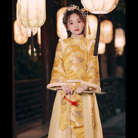 儿童唐装拜年礼服2025新款秋冬季加绒加厚女童汉服过年国风冬装