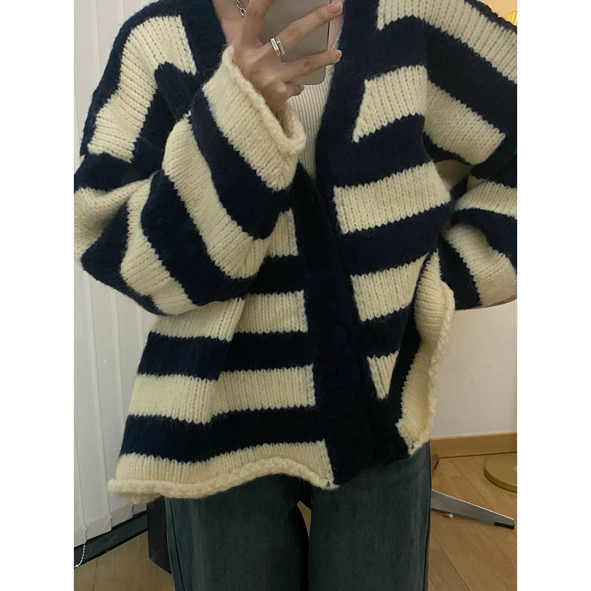 Длинный вязаный кардиган, демисезон oversized плюс size, один размер подходит всем, многоцветный