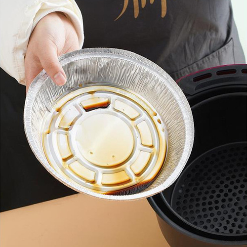 Air Fryer Specific Aluminum Foil Baking Pan Round Oven Baking Foil Bowl Household Silicone Oil Absorbent Paper Food Bowl Mat