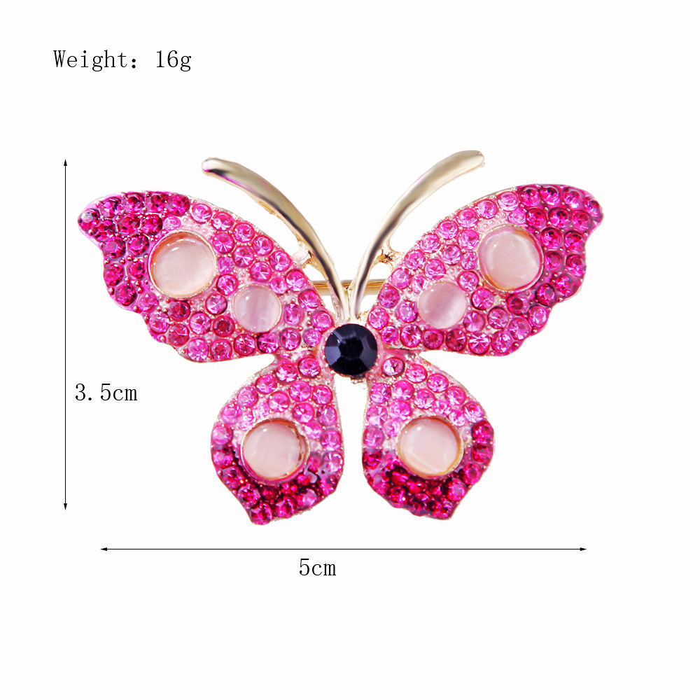 Mode Schmetterling Legierung Überzug Inlay Strasssteine Frau Broschen display picture 1