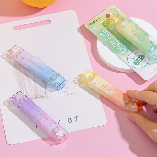 Ins style high-looking double-head correction with dot dispensing two-in-one student dual-use account paste tape correction tape