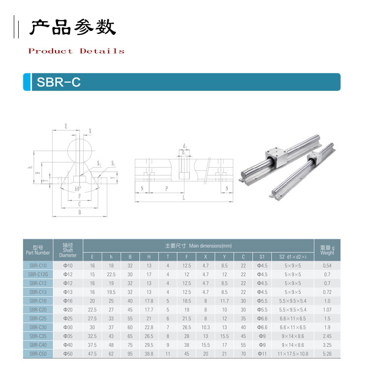 SBR铝托直线光轴导轨滑块 SBR12 16 20精密滑轨滑块 厂家直售加工-阿里巴巴