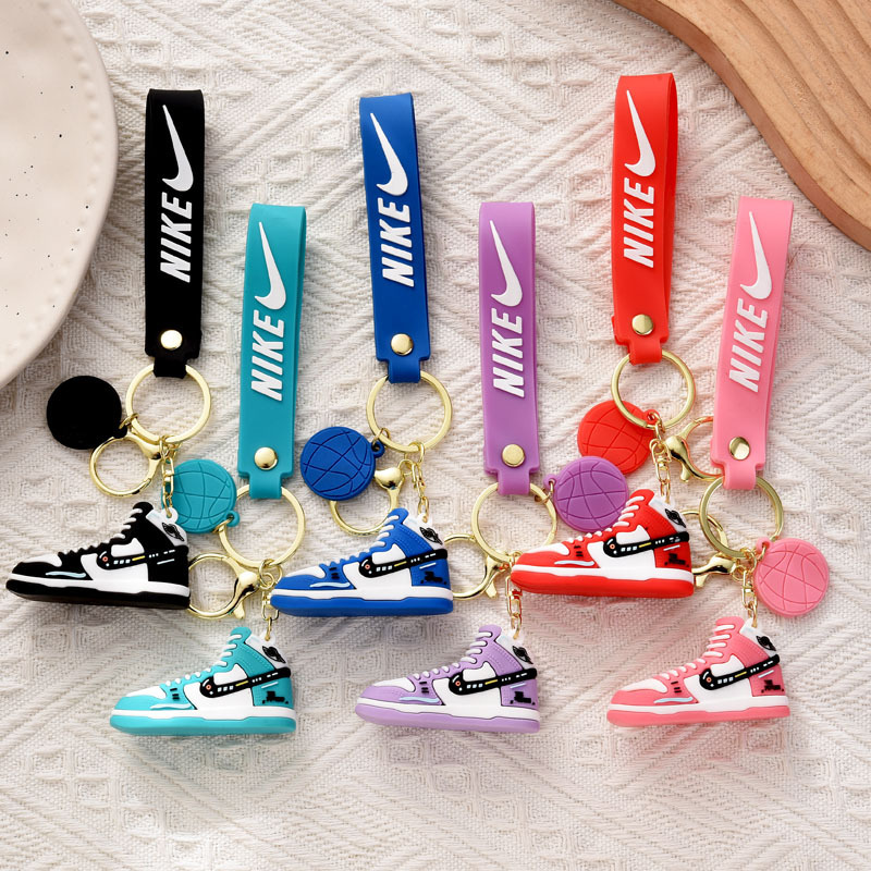 New Nike Shoe Keychain Pendant Personalized Soft Rubber Bag Car Keychain Fashion Aj Shoe Small Gift Wholesale