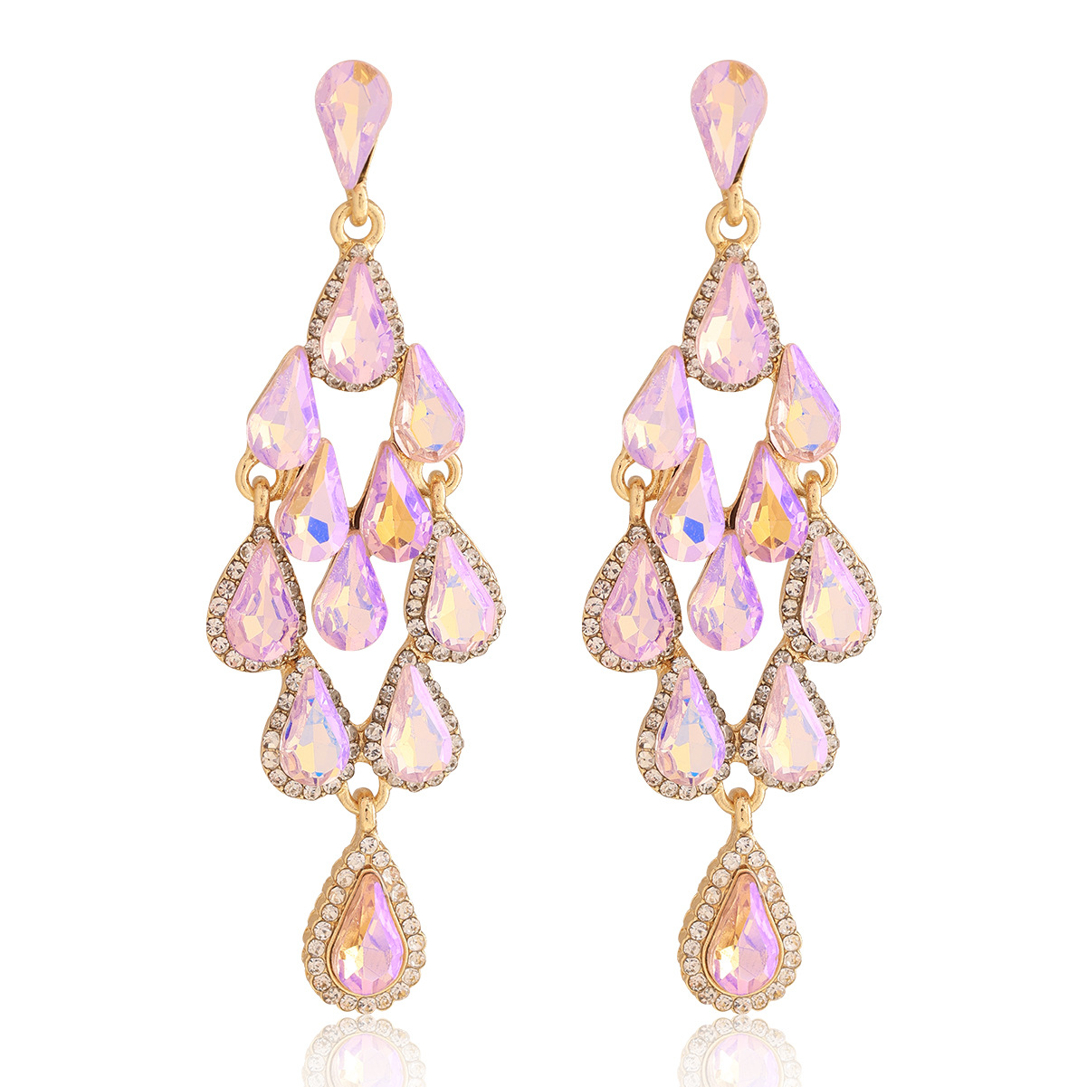 30g Weight Alloy Ear Needle Material Rhinestones Inlay Material Drop Earrings Classification 1 Pair Quantity Holiday, Daily Occasion Alloy Material Rhombus Pattern Spring&Summer Season Women's Gender Inlay Design Vacation, Classic Style Style 1 Pair Vacation Classic Style Rhombus Inlay Alloy Rhinestones Drop Earrings 16