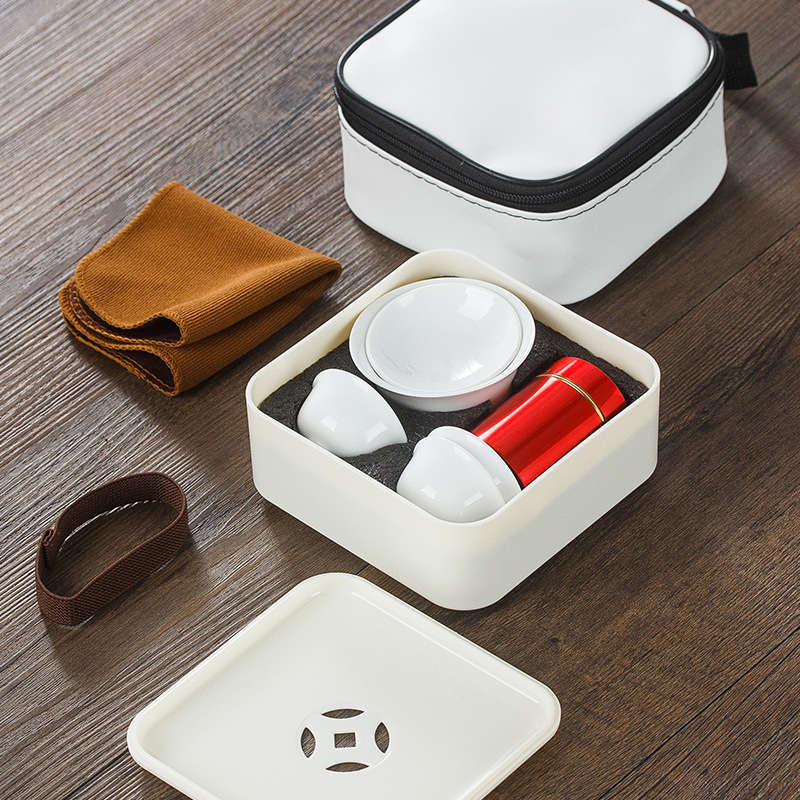 Chaoshan Outdoor Mini Kung Fu Travel Tea Set Ceramic Small Set Simple Travel Portable Bag Gift Logo
