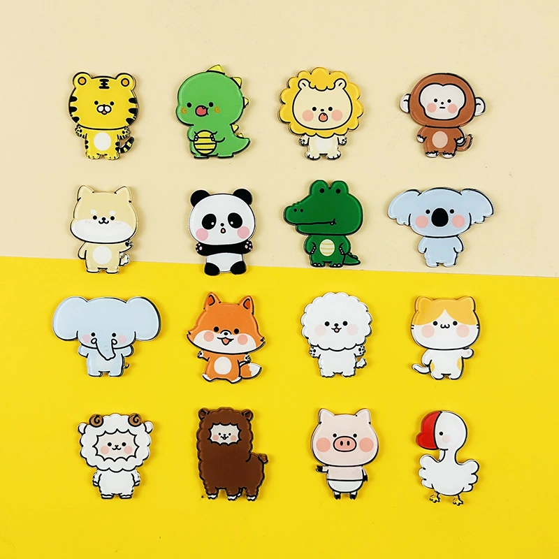 Симпатичные животные броши детский сад подарок награда значок акриловые булавки украшения оптовая продажа аксессуаров для сумок