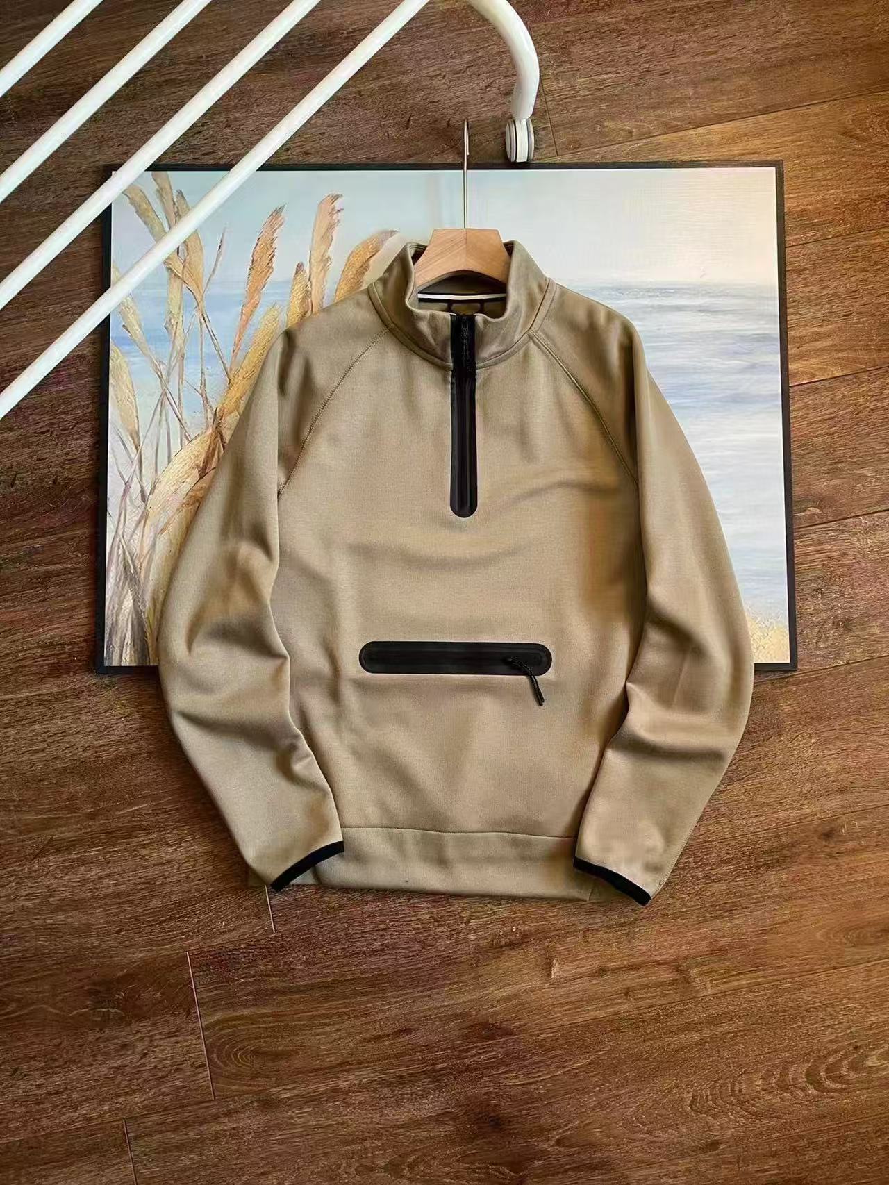 Other Sweatshirt Half-Zip Raglan Sleeve Khaki