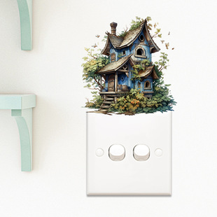 Foreign trade retro cabin switch stickers wall stickers waterproof stickers bedroom home beautification decoration wholesale