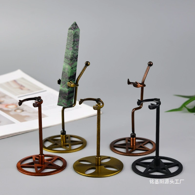 Новый золотой многофункциональный креативный стеллаж для демонстрации и хранения минералов, кристаллов и рун на металлической основе.