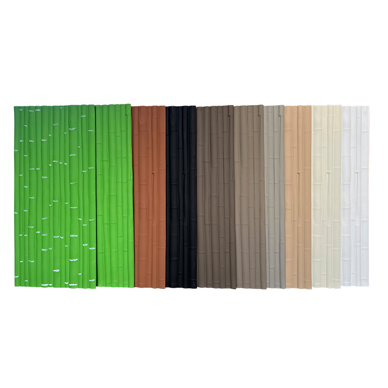 PU tablero de bambú deflector de pared de patio de estilo japonés tablero de bambú de simulación decoración de paisaje tablero de cerca de partición barandilla de bambú de imitación anticorrosión