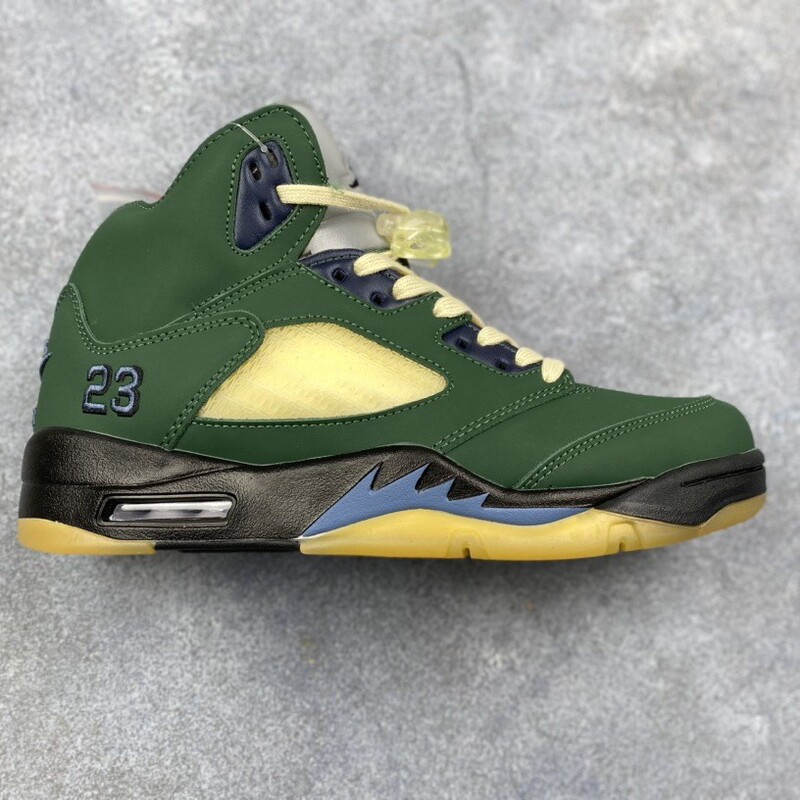Cross-Border Sports High-End Version Aj5 Fashionable Versatile Non-Slip Wear-Resistant Sports Shoes Shock-Absorbing Retro Mid-Top Basketball Shoes for Men
