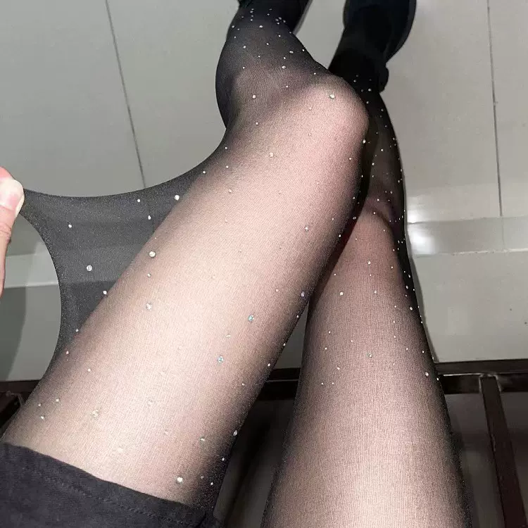 烫钻任意剪女四季可穿丝袜性感辣妹亮钻白钻打底袜黑丝批发