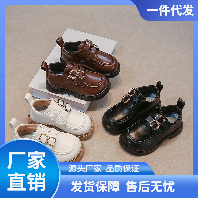 Boys' Leather Shoes British Style 2026 New Model Soft Sole Black Loafers with Suit Casual Girls' Single Shoes Boys' Leather Shoes British Style 2026 New Model Soft Sole Black Loafers with Suit Casual Girls' Single Shoes