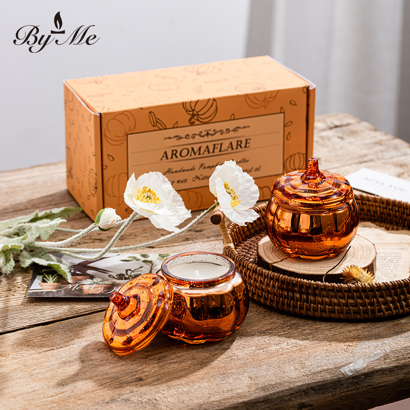 BYME萬聖節蠟燭擺件星空南瓜杯香薰蠟燭禮盒套裝萬聖節伴手禮物