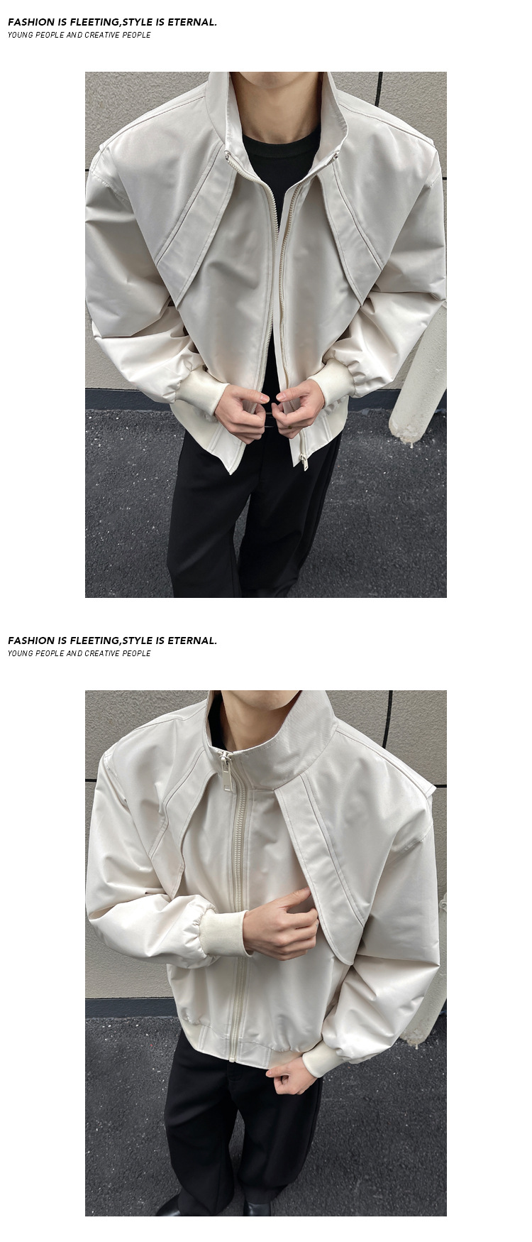 American Style Men's Denim Jacket With Stand-up Collar Spring_voghion.com