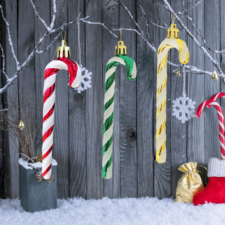 Muletas de Navidad transfronterizas colgantes 13cm muletas colgantes pintados decoración del árbol de Navidad colgantes decoración de Navidad al por mayor