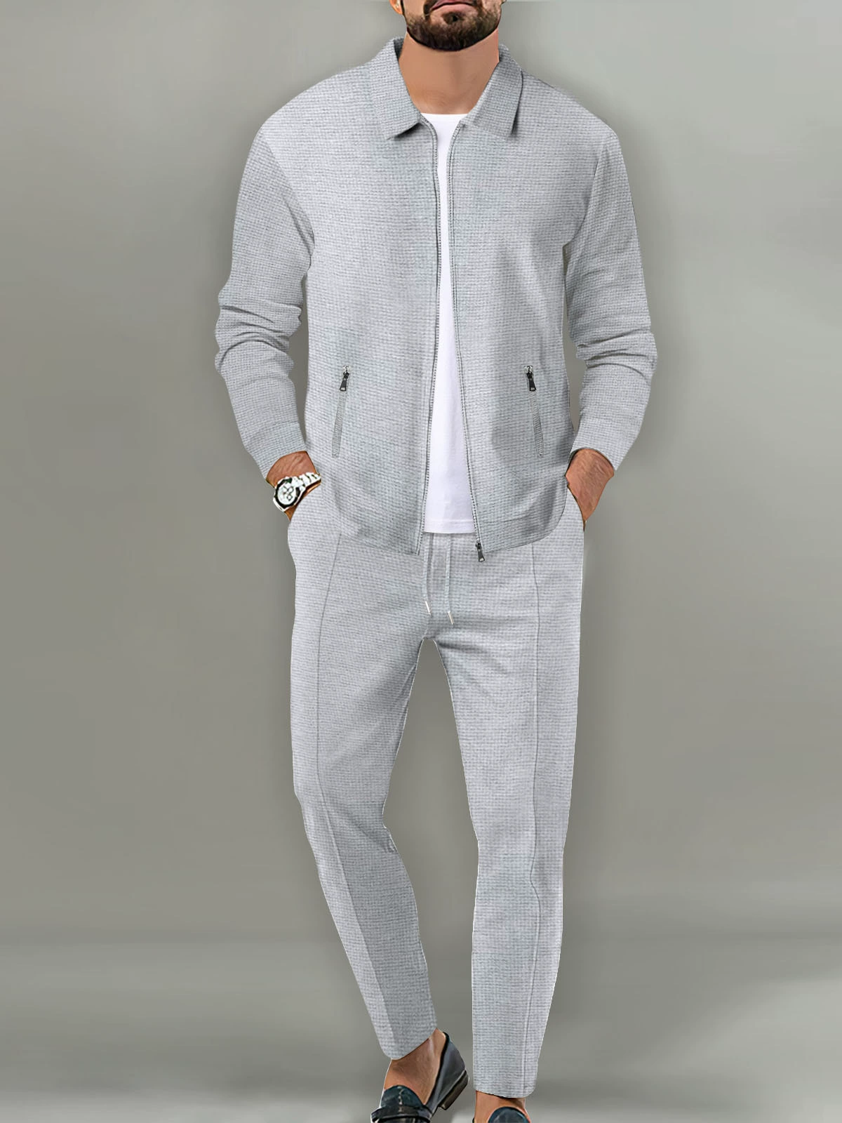 Куртка на молнии, мужская кардиган, набор, (таможенная торговля), осень, slim fit