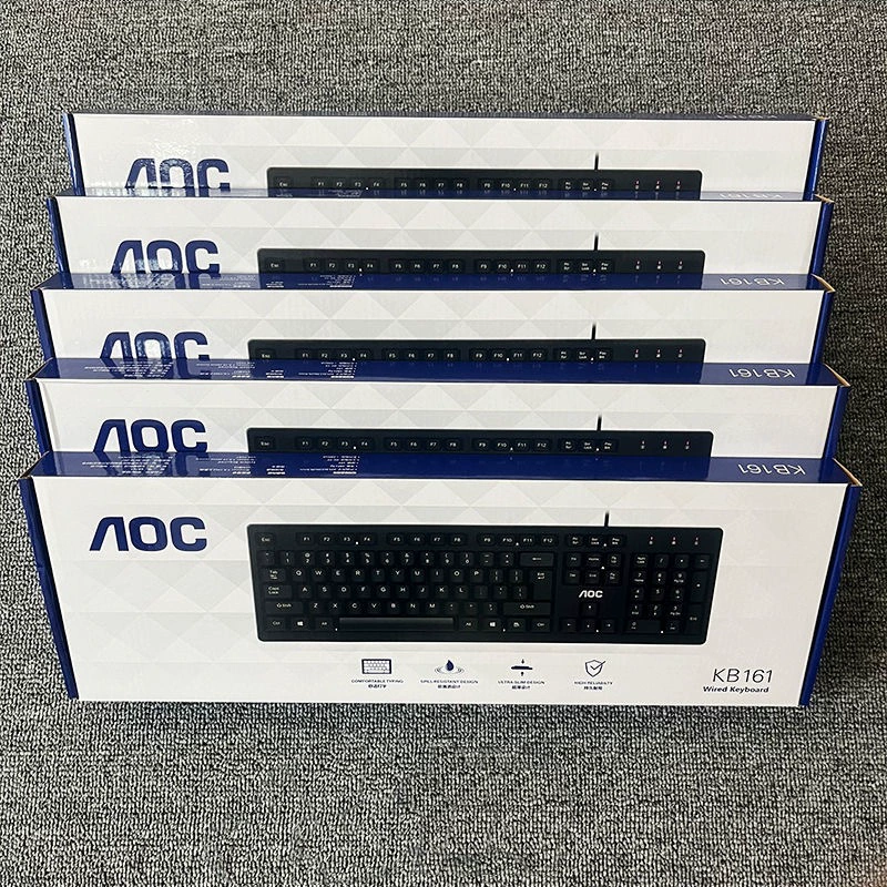 Проводная клавиатура AOC TPV KB161, USB, для офиса и дома, для ноутбука и стационарного компьютера