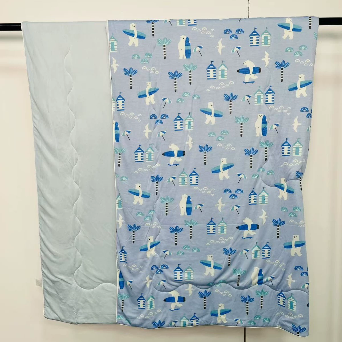 Летнее печатное мультяшное охлаждающее одеяло двустороннее из ледяного шелка для кондиционирования воздуха