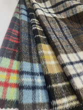 粗纺呢绒 现货拉毛格子大衣服装/鞋帽/箱包面料布料 绍兴货源