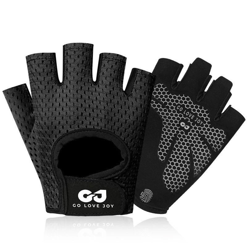 Guantes de fitness medio dedo mujeres gimnasio protección de la muñeca mancuerna barra horizontal Ejercicio Deportes equitación montañismo antideslizante transpirable