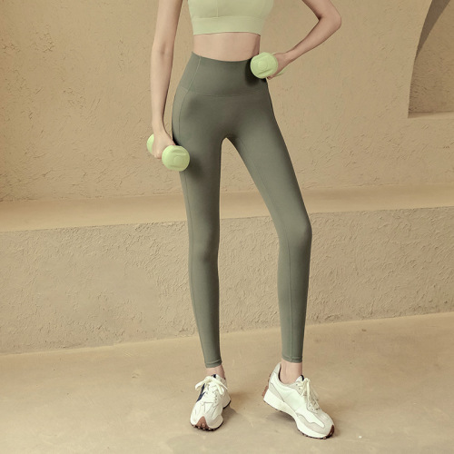 Women's Summer High-Waist Tummy Control Outerwear Running Tight High-Elastic Quick-Dry Professional Training Fitness Pants