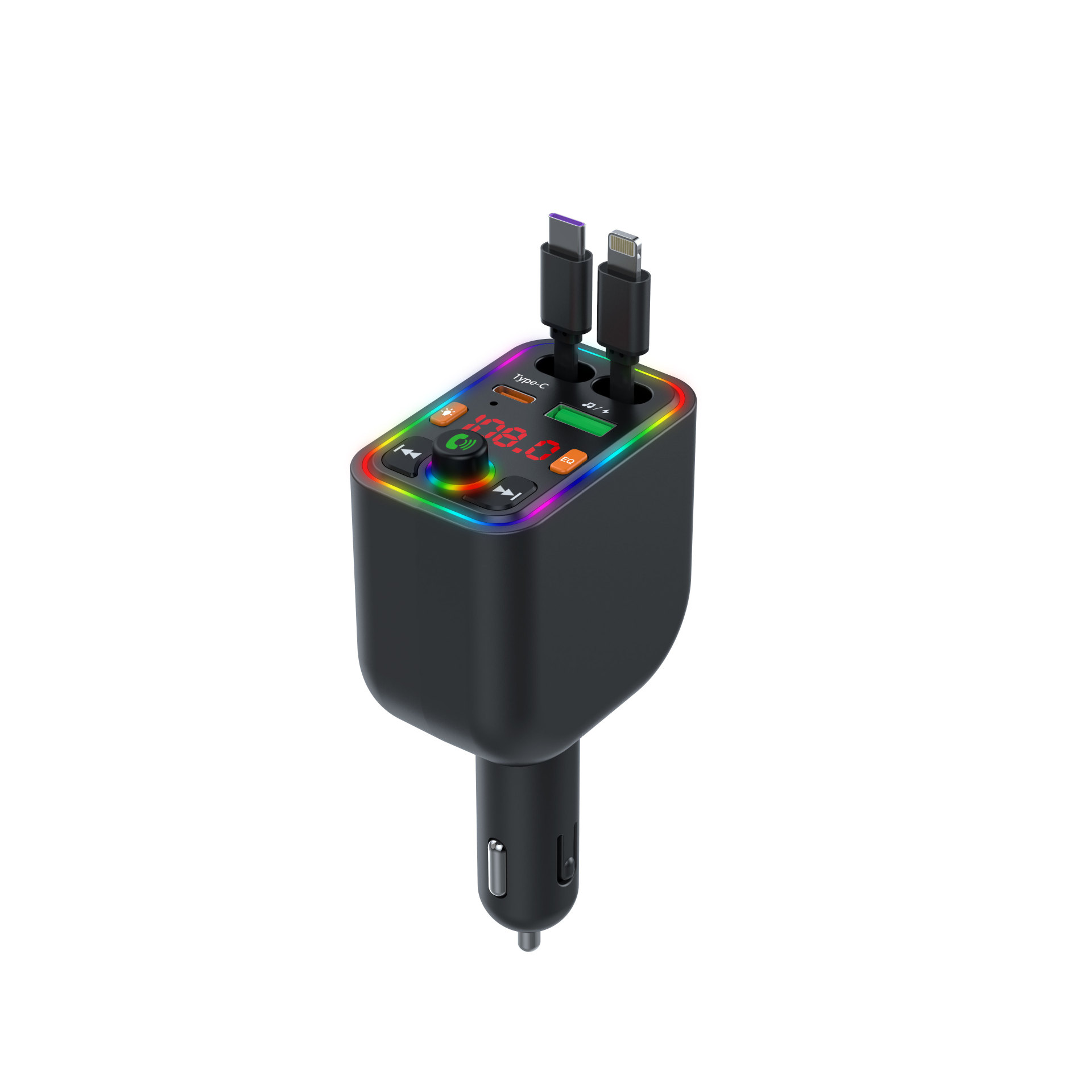 Ebay Cross-Border Factory Supply Car Bluetooth Receiver Supports Lossless Music Playback Car Mobile Phone Fast Charging