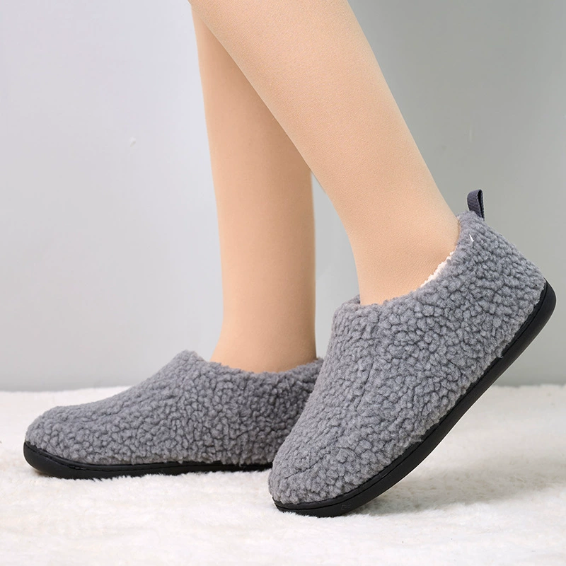 Зимние тапочки Простая хлопковая обувь в японском стиле для пар Модная сумка на каблуке Хлопковая обувь из овечьей шерсти Теплые домашние и уличные домашние хлопковые тапочки