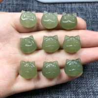 Хетиан Джейд Цинхай Материал Кошачья Голова Мяу Мяу Подвеска DIY Аксессуары Небольшие Подвески Браслет Нефритовый Оптовые отверстия