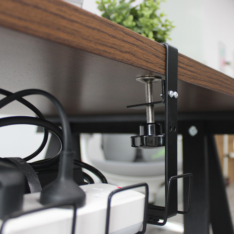 Amazon sin Punch fila de energía de almacenamiento rack de escritorio de oficina de alambre organización de almacenamiento fregona tablero ajustable cesta colgante