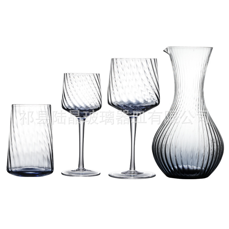 Copa de vino de vidrio retorcido de estilo europeo copa de vino creativa copa de whisky taza de cóctel personalizada conjunto de vino