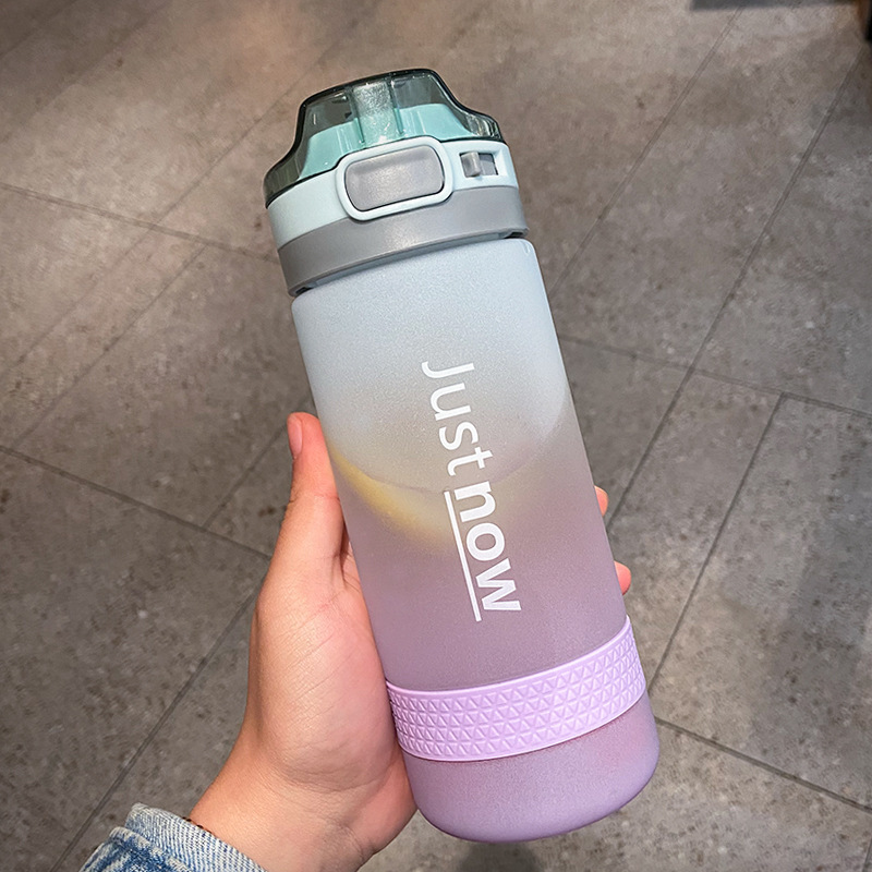 高颜値グラデーションコップ女子夏ins風学生プラスチック転倒防止大容量フロスト携帯ストローコップ|undefined