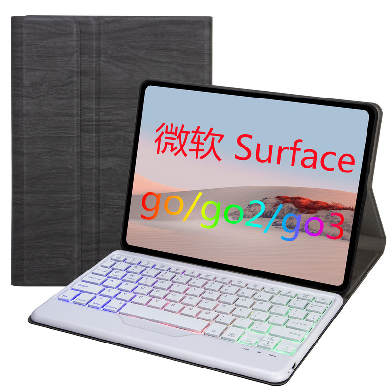For Microsoft Surface go3 Tree Pattern Protective Cover go2/go Three Color Backlit Bluetooth Keyboard Cover Wholesale