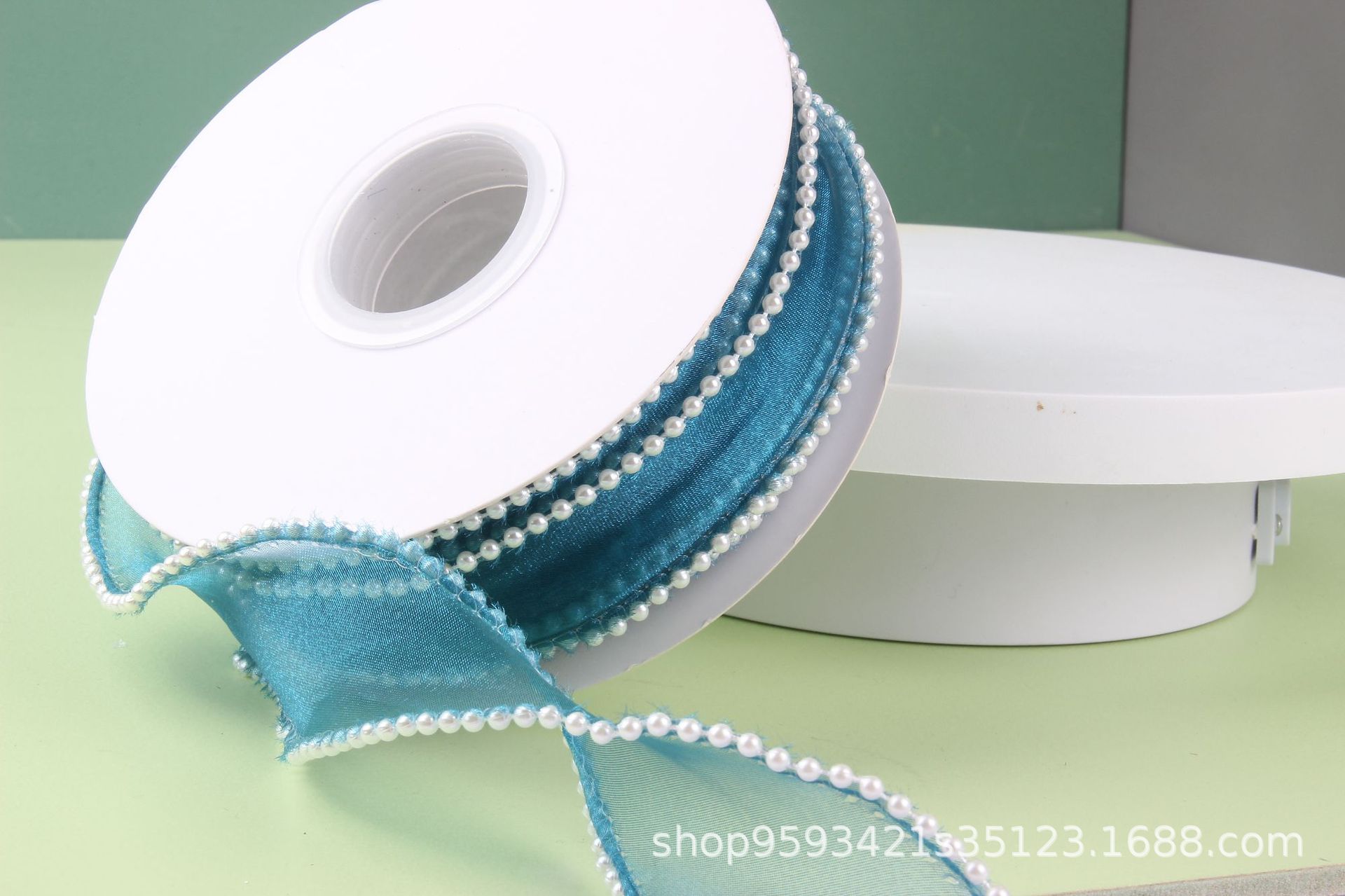 Ramo de cinta de hilo de cola de pez perla Material de embalaje Boda hecha a mano Material de lazo floristería Caja de regalo de pastel al por mayor