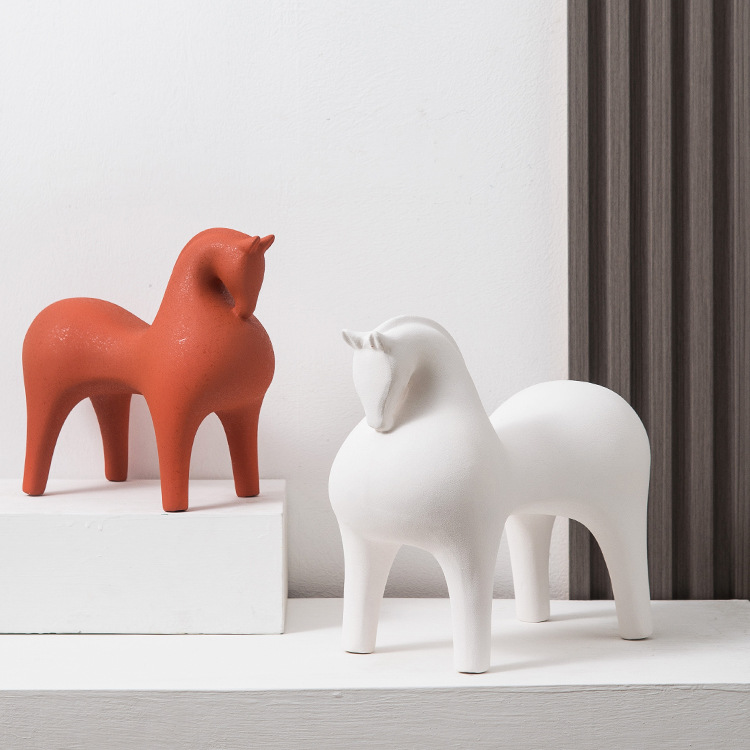 Creative Red Horse Ceramics Swing Hall Model Room Hotel Forest Towns…